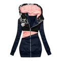 Women’s Casual Jacket Hoodie Streetwear Full Zip Print Street Daily Going Out Outdoor Coat Cotton