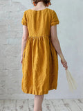 Women’s Linen Button Short Sleeve Dress