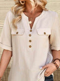 Women’s Casual Solid Color Cotton Shirt