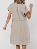 Women’s Linen V-Neck Loose Dress