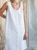 Women’s Linen Sleeveless Button Dress