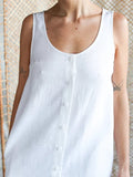 Women’s Linen Sleeveless Button Dress