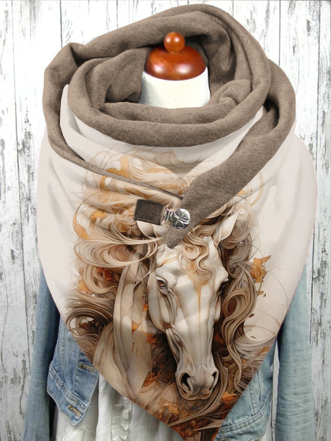 Horse Art Print Scarf and Shawl