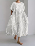 Women’s Floral Lace Print Casual Dress White / S