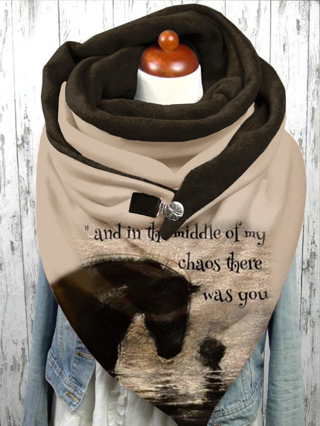 Horse Art Print Scarf and Shawl