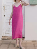 Women’s Linen V-Neck Slip Dress