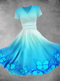 Women's Gradient Butterfly Maxi Dress