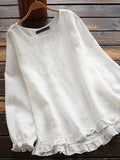 Women’s Plain Color Casual Top White / S