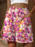 Summer Tropical Floral Pattern Printed Women’s Casual Tiered Palazzo Pants Multicolor / S