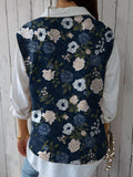 Women’s Floral Art Print Versatile Knitted Vest