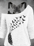 Women's Feather Bird Two Piece Suit Top