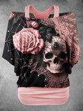 Women's Skull Art Print Top