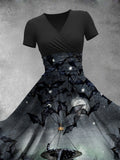 Women's Halloween Bat Black Cat Maxi Dress