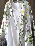 Spring Floral Field Pattern Printed Women’s Loose Casual Top Jacket