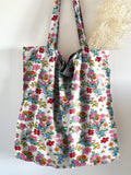 Cute Vintage Bouquet Print Linen Tote Bag