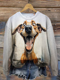 Funny Dog Art Design Print Casual Sweatshirt