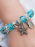 Vacation Style Fashion Turtle Dolphin Starfish Big Hole Beaded Bracelet