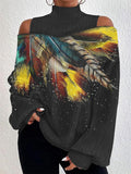 Women's Feather Art Design Casual Sweatshirt