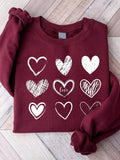 Valentine's Day Couple Love Print Casual Sweatshirt