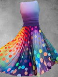 Women's Summer Polka Dot Gradient Maxi Dress