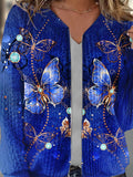 Women's Butterfly Art Design Casual Cardigan Jacket