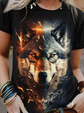 Women's Artistic Design Wolf Casual  T-shirt