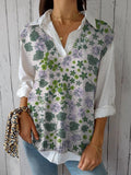 Sweet Retro Floral Garden Pattern Printed Women’s Versatile Knitted Vest Multicolor / Over-Size