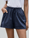 Women’s Linen Casual Summer Shorts Navyblue / S