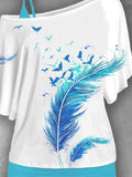 Women's  F eather Butterfly  Artistic Casual Tops