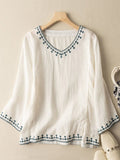 Summer Retro Style Light Weight Cotton And Linen Shirt White / M