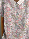 Women’s Lovely Floral Art Print Casual Cotton And Linen Shirt