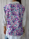 Retro Style Garden Floral Pattern Printed Women’s Versatile Knitted Vest