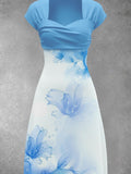 Women's Artistic Design Gradient Petals Dress