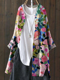 Colorful Spring Floral Garden Printed Women’s Loose Casual Top Jacket Multicolor / S