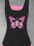 Women's Butterfly Skull  Art Design Tank Top