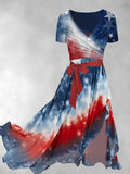 Women's Flag Tie Dye Art Print Two Piece Dress