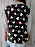 Women’s Funny Paw Art Print Versatile Knitted Vest