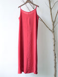 Women’s Cotton And Linen Light Weight Summer Inner Camisole Dress Red / M