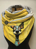 Funny Cute Dog Art Print Casual Scarf