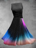 Women's Vintage Art Ombre Print Art Dress