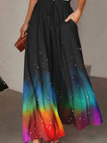 Gradient Art Rainbow Wide Leg Pants