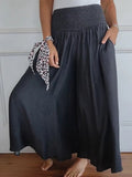 Women’s Cotton Wide Leg Pants Dark Gray / S