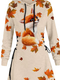 Women's Maple Fox Art Design Maxi Dress