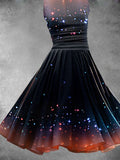 Women's Vintage Art Ombre Print Art Dress