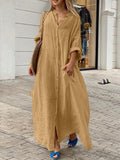 Women’s Solid Color Casual Dress Apricot / S