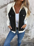 Women’s Denim Patchwork Casual Jacket White / S