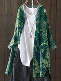 Summer Tropical Jungle Pattern Printed Women’s Loose Casual Top Jacket Green / S