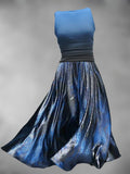 Women's Black and Blue Art Maxi Dress