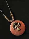 Women’s Ethnic Style Wood And Alloy Long Chain Necklace Lushleavesa / Onesize