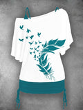 Women's  Feather  Bird  Artistic Casual Tops